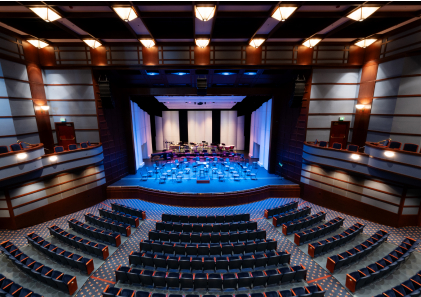 Hofmann Theatre with staged lighting.