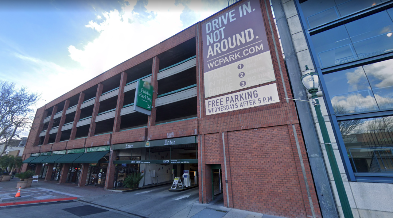 Entrance of LCA parking garage